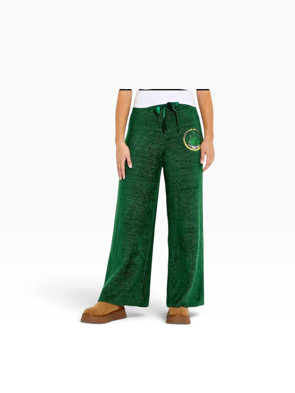 Wicked X Katie K Emerald Wide-Leg Lounge Pants with Drawstring